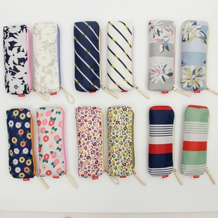 日本正品 YOCO超轻铅笔伞笔袋黑胶防UV50文艺小清新泫雅风碎花森女