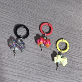 新款卡通蝴蝶结配件搭配珠珠包包挂件钥匙扣萌粒手机链