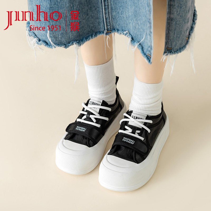 金猴官方品牌店正品女鞋秋季新款时尚百搭厚底配裙子休闲舒适透气