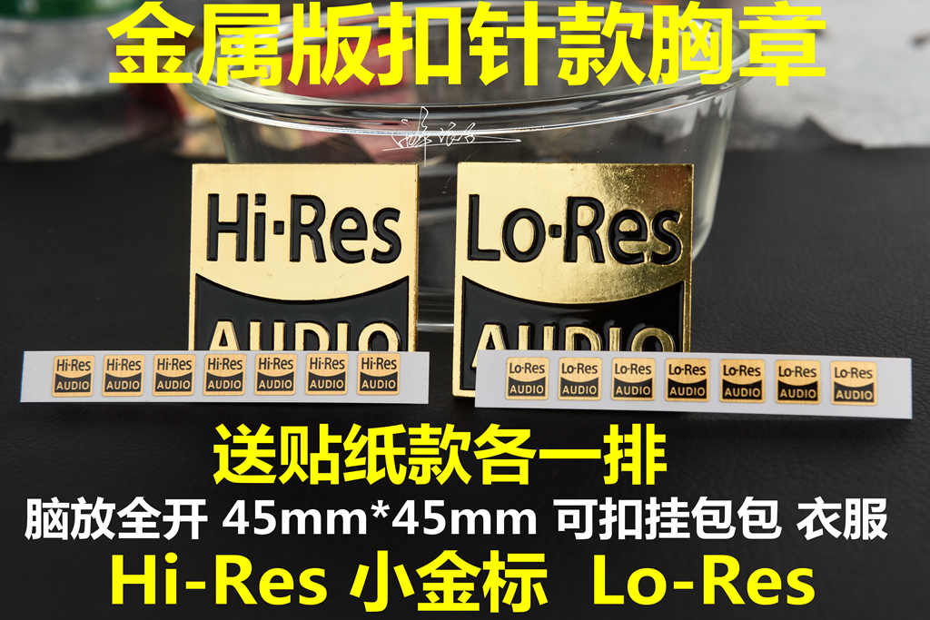 限量版金属小金标胸章 hi res小金标lo res脑放全开 别针款