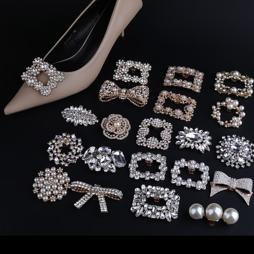 金属水钻鞋扣高跟鞋鞋花
