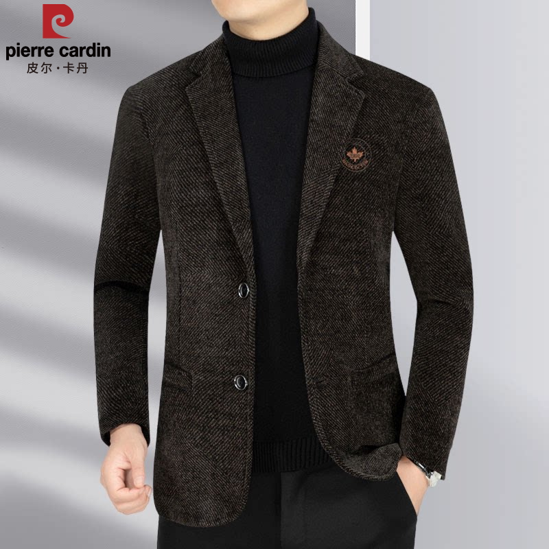 皮尔卡丹西服男士中年单件上衣正装设计感西装外套高级感商务休闲