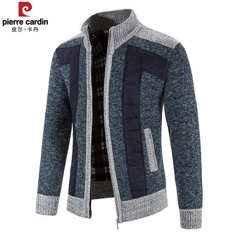 皮尔卡丹开衫毛衣外套男冬季加绒保暖针织衫中老年高级感轻奢线衣,男装,针织衫/毛衣,淘宝优惠券,粉丝福利购,淘宝优惠卷