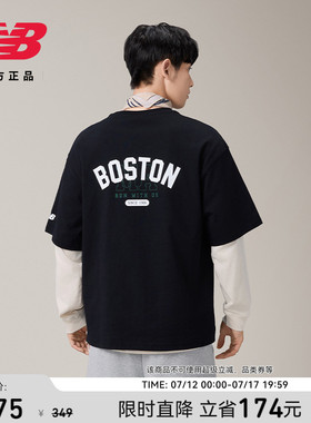 New Balance NB官方正品夏新款男士圆领宽松运动短袖T恤AMT52382