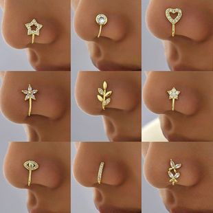Star Nose Ring Minimalist U-Shaped Non-Pierced Nose Stud