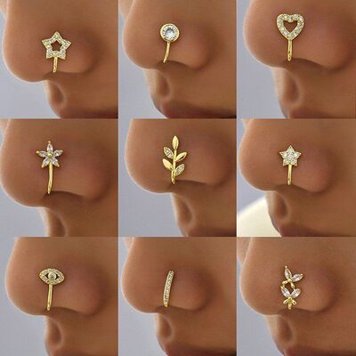 Star Nose Ring Minimalist U-Shaped Non-Pierced Nose Stud