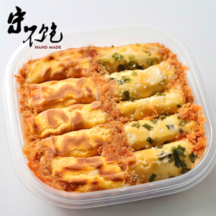 不饱的面包肉松夹双拼麻薯盒子香葱肉松面包早餐手作古早味肉松卷