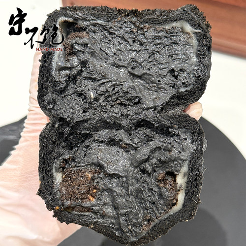 不饱的面包火山熔岩三重黑芝麻米面包爆浆麻薯欧包夹心面包早餐