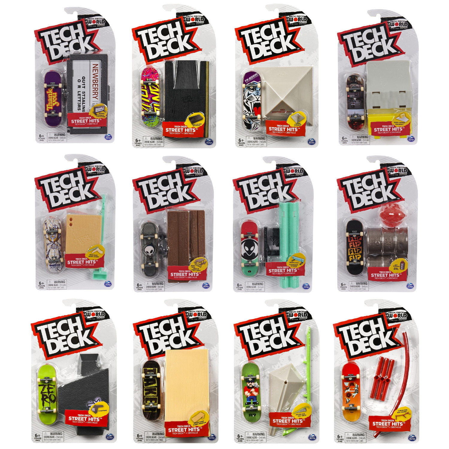 tech deck street hits模拟障碍赛带道具配件专业手指滑板翻t套装