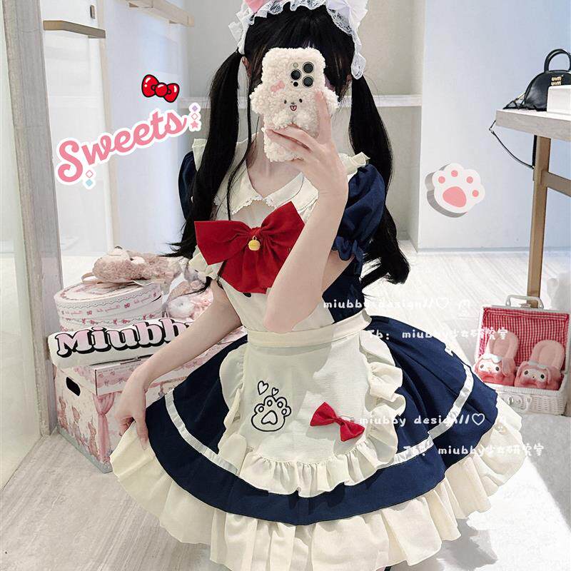 Miubby白雪*在桃小猫日系猫咪女仆装cos软妹圣诞lolita连衣裙