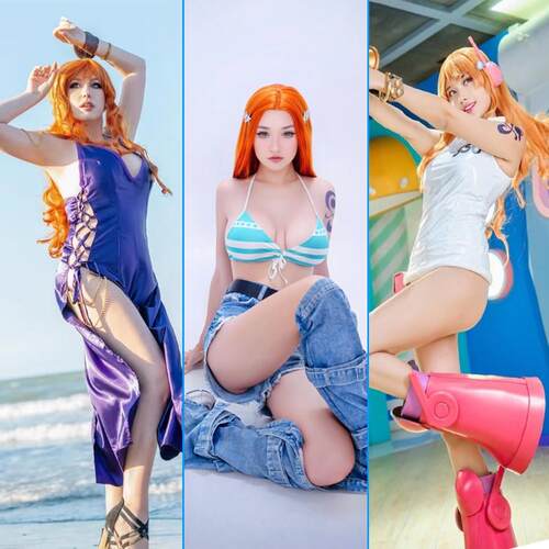 海贼王娜美COS服装cosplay服装假发剧场版两年前蛋糕岛旗袍比基尼