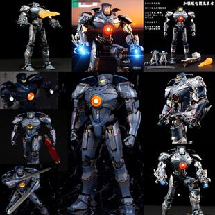 环太平洋带船电镀发光版双刀流浪者可动玩具暴风赤红机甲模型手办