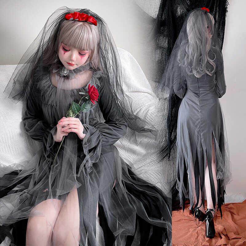 万圣节服装恐怖鬼新娘丧尸服装僵尸装酒吧派对女巫吸血鬼演出服装
