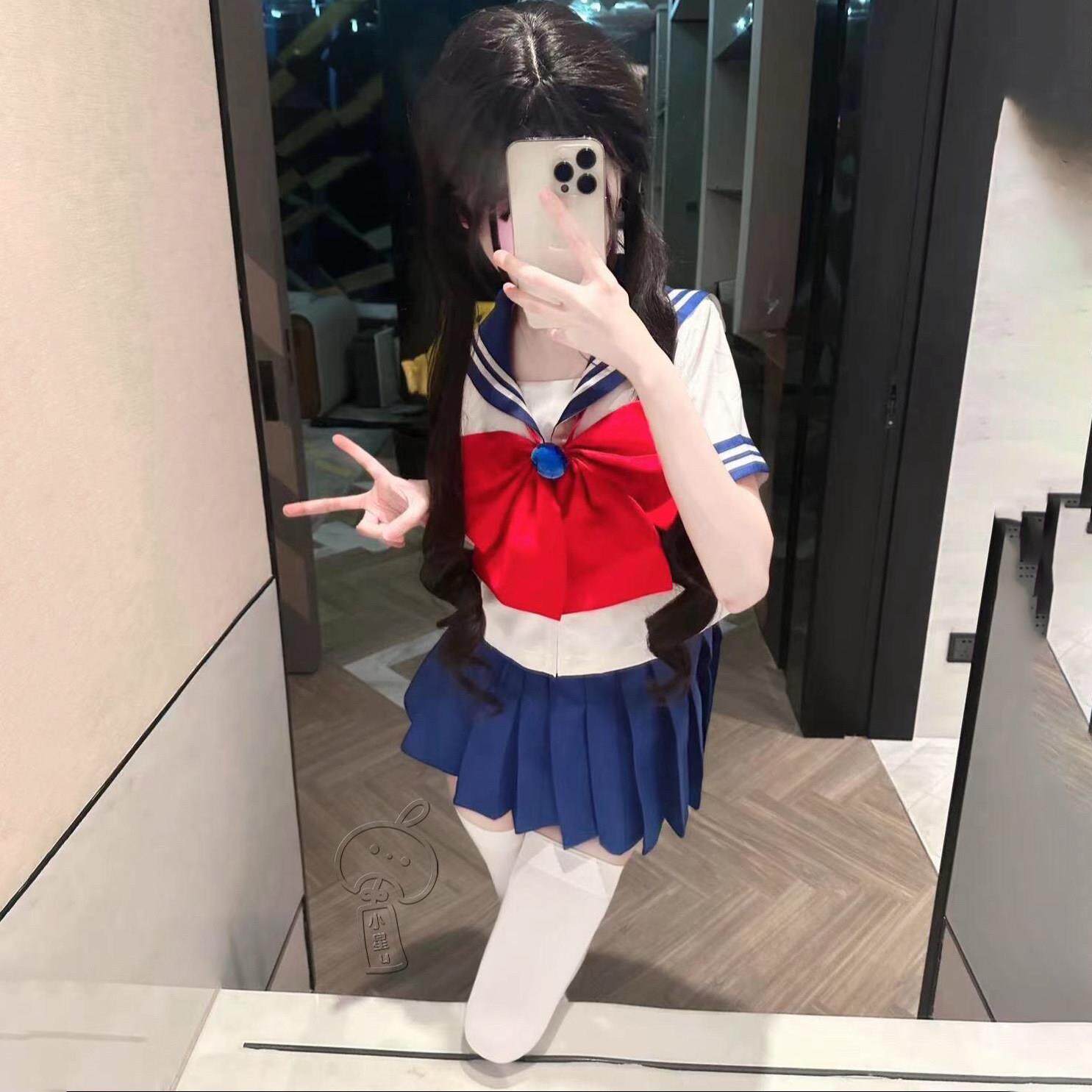 宝蓝校供jk制服水手服日系甜美学院风夏季短袖女套装夏季软妹少女