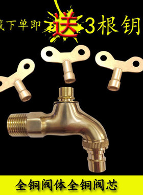 全铜户外带锁钥匙防盗4分水龙头