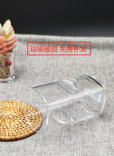 玻璃杯家用餐馆用ins风简约高颜值果汁饮料杯牛奶可爱直身指拇杯