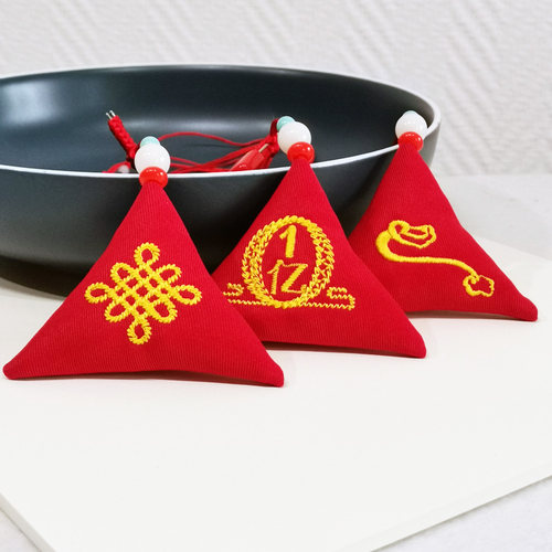 新品刺绣平安福袋护身符袋装宝宝平安符吊坠防水小布袋空袋