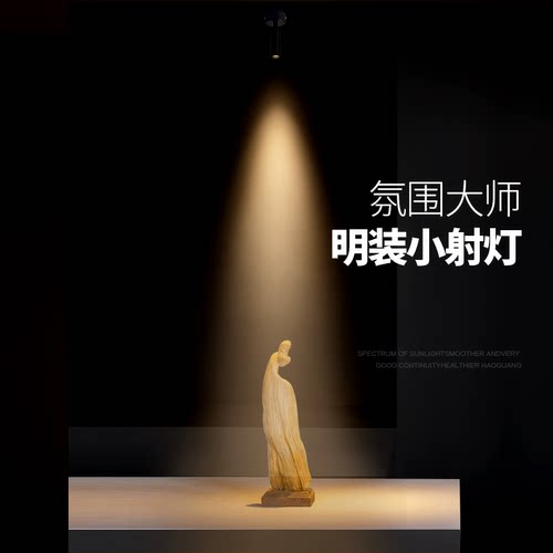 明装小射灯客厅背景墙玄关照画小光束3w博物馆led可调角度聚光灯