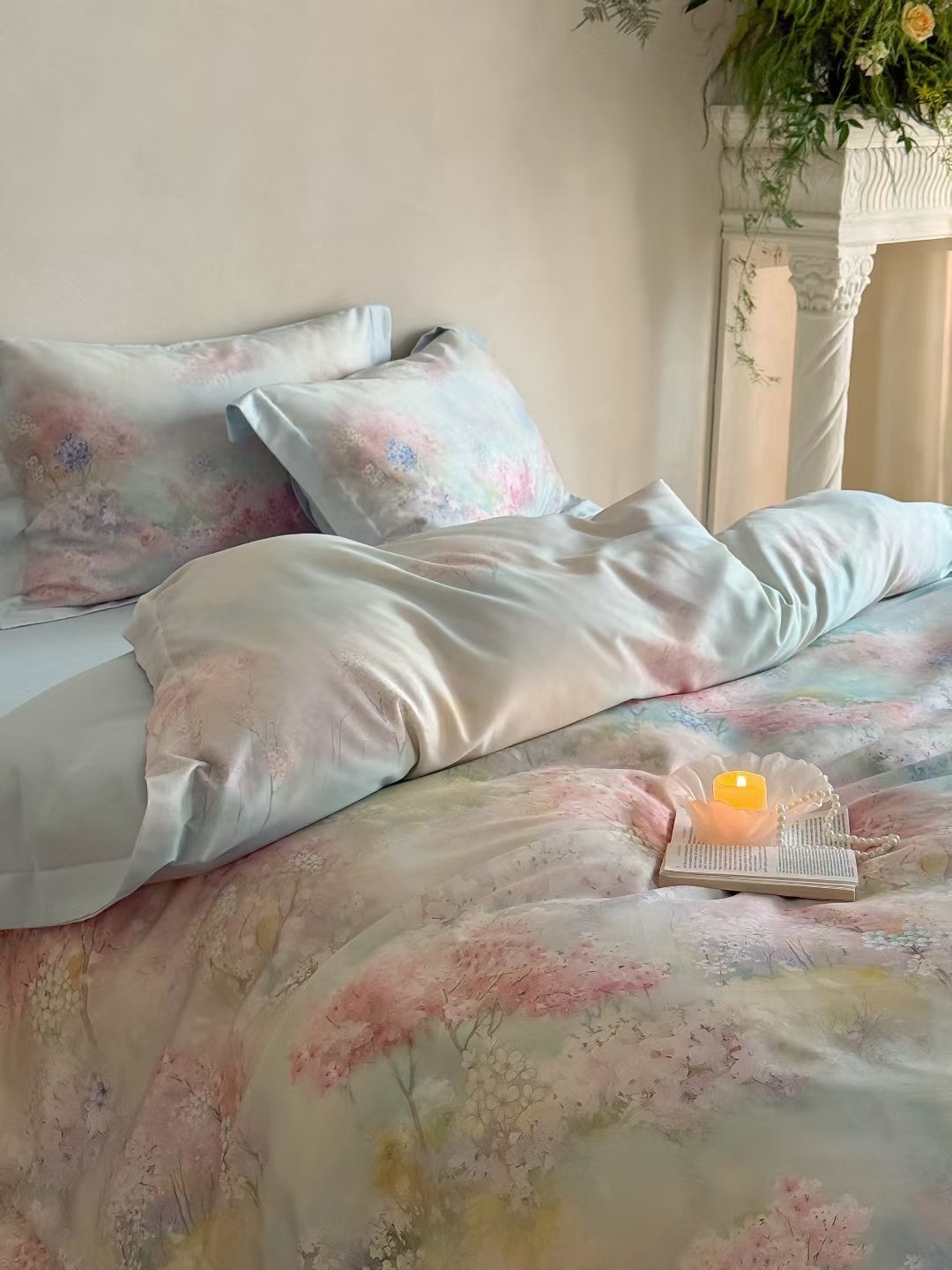 梦幻天丝棉微磨毛四件套 冬季轻柔保暖数码印花床单被套床上用品