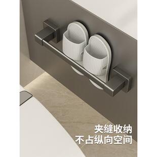 浴室拖架免孔鞋厕卫生间UHM鞋子打收纳架所壁挂式门后沥水置物架