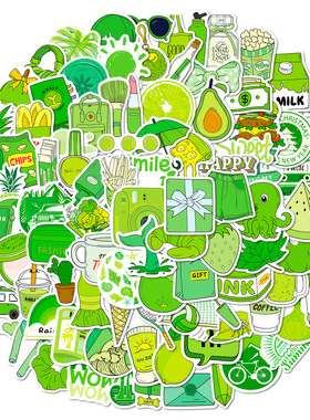 【特价】跨境Stickers绿色小清新贴纸100张儿童奖励装饰DIY