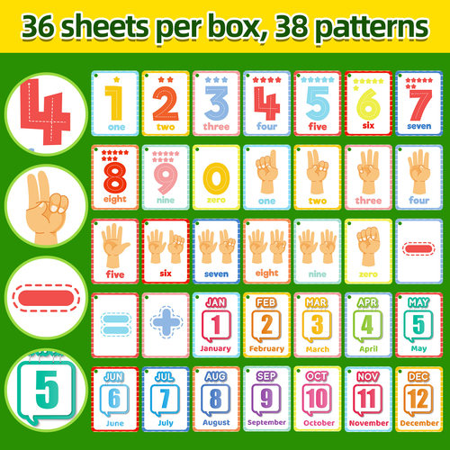 跨境英语Flashcard number数字月份启蒙认知卡数学学习早教教具