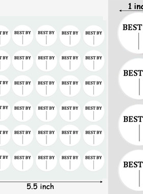跨境sticker食品保质期限贴纸1寸圆点分类标识餐厅厨房冰箱储存