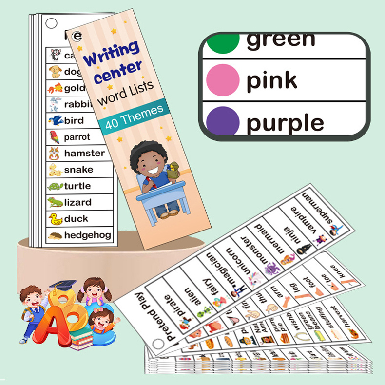 跨境英语启蒙Flashcard 单词闪卡颜色数字动物食物字母卡片认知