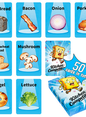 跨境英文启蒙Flashcard拍拍汉堡桌游卡牌食物闪卡亲子互动游戏卡