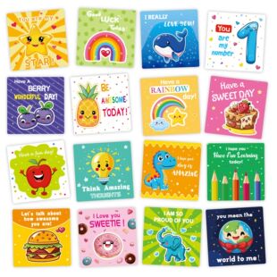 跨境英文Card问答卡儿童鼓励卡片便笺可书写知识午餐卡片留言爱心