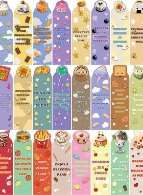 跨境英文bookmark卡通食物书签简约手帐素材DIY文艺创意纸质