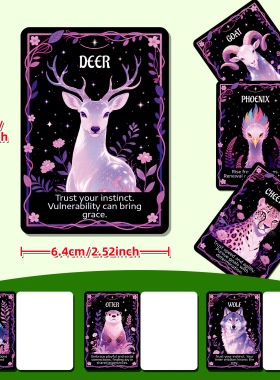 跨境英文Card紫色动物文字卡片鼓励激励手写留言闪卡创意午餐卡