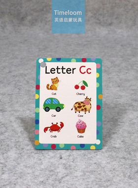 跨境英语启蒙Flashcard字母单词卡自然拼读学习早教闪卡教具环扣