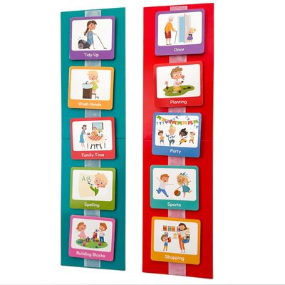 跨境英语Kids Visual Schedule幼儿生活日常活动计划安排规划卡片