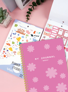跨境英文周计划日记本weekly planner全年规划记事手账贴纸套装