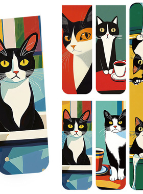 跨境磁性bookmark书签趣味猫咪系列阅读书页标签夹礼物