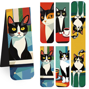 跨境磁性bookmark书签趣味猫咪系列阅读书页标签夹礼物