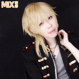 萌香家偶像梦幻祭 羽风薰 奶金色 反翘拖尾款 现货cosplay假发