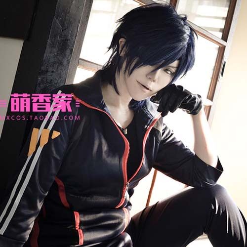 刀剑乱舞 烛台切光忠 狂欢节花砾ガレキ黑色短发反翘 cosplay假发