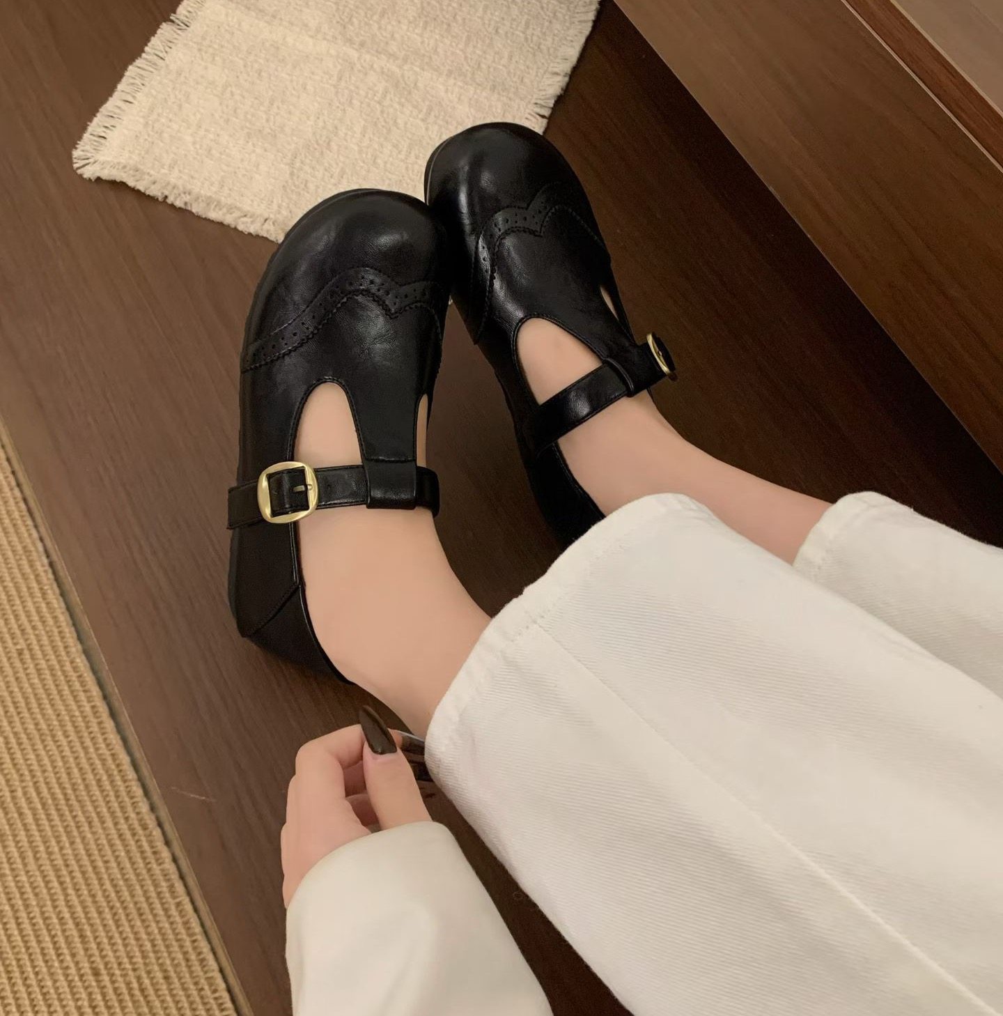 2026春新款复古玛丽珍鞋女平底法式浅口T扣带单鞋圆头舒适软底鞋,女鞋,玛丽珍鞋,淘宝优惠券,粉丝福利购,淘宝优惠卷