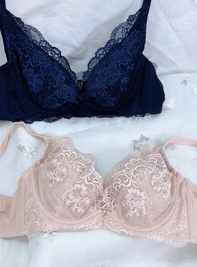 曲m家文胸T92712正品超薄聚拢软圈舒适内衣精美刺绣水晶杯