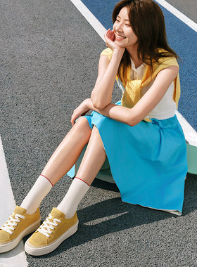 Pansy盼喜女鞋一脚蹬透气舒适厚底渔夫板鞋春4226