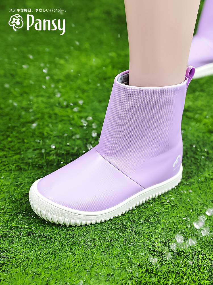 Pansy日本雨鞋女童男童时尚男女宝宝雨鞋女孩雨鞋晴雨两穿1舒适鞋