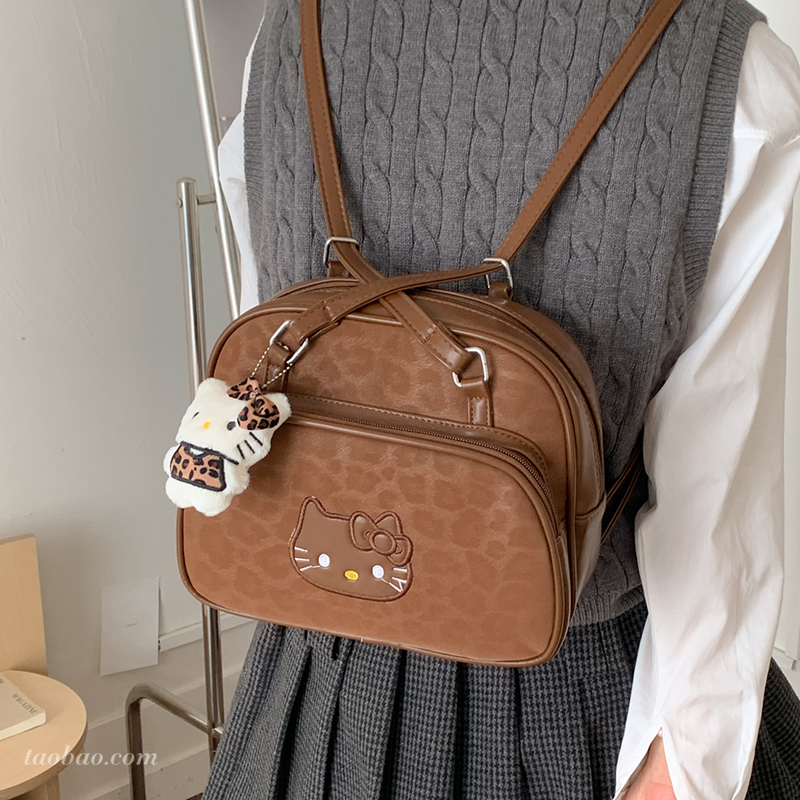 甜美通勤双肩背包学生单肩斜挎包