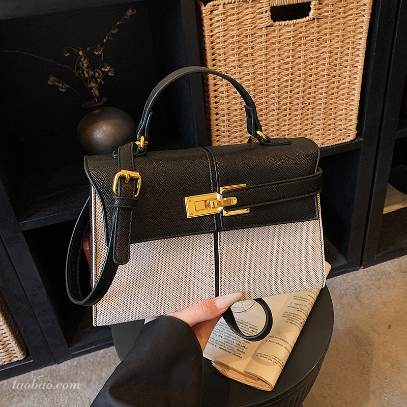 通勤撞色手提小方包2026新款时尚百搭女士斜挎包高级感外出小拎包,箱包皮具/热销女包/男包,小方包,淘宝优惠券,粉丝福利购,淘宝优惠卷