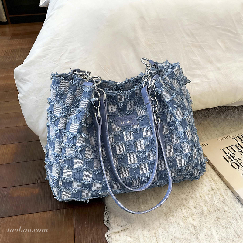 秋季新款大容量牛仔托特包女