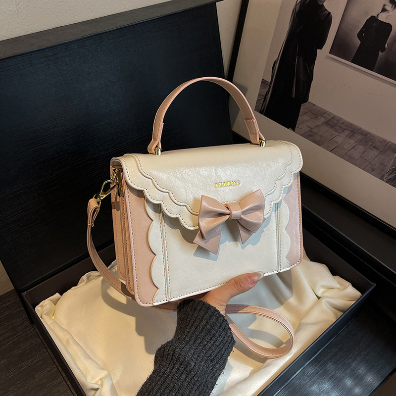 thumbnail for Cute Girl Contrasting Handbag Bag 2025 New Summer Versatile Crossbody Bag Exquisite Super Hot Small Square Bag Pain Bag