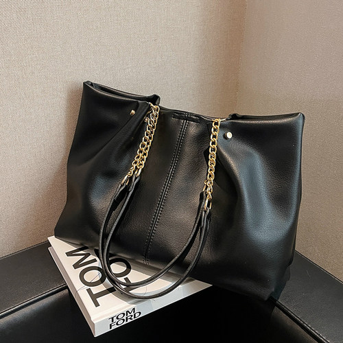 杺薇棕色通勤大容量单肩托特包