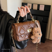 高级感复古包包女2025新款 时尚 百搭链条斜挎包精致超火手提小方包