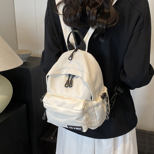 ins小众女帆布迷你斜挎双肩包